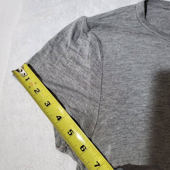 ANTISTAR Gray Side Ruching Crop Top, Large - Picture 4 of 9